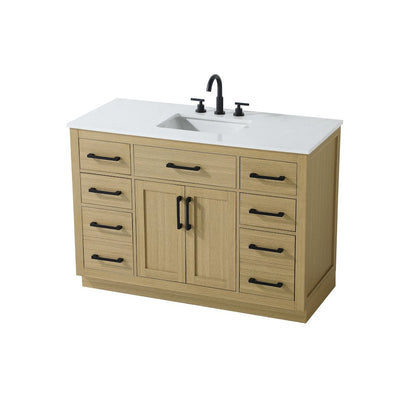 Alden 48 Inch Single Bathroom Vanity In Honey Brown