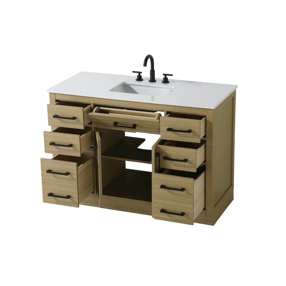 Alden 48 Inch Single Bathroom Vanity In Honey Brown