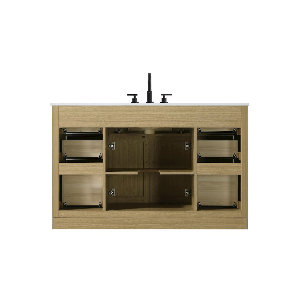 Alden 54 Inch Single Bathroom Vanity In Honey Brown
