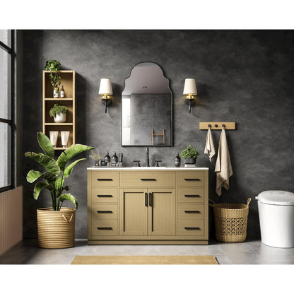 Alden 54 Inch Single Bathroom Vanity In Honey Brown