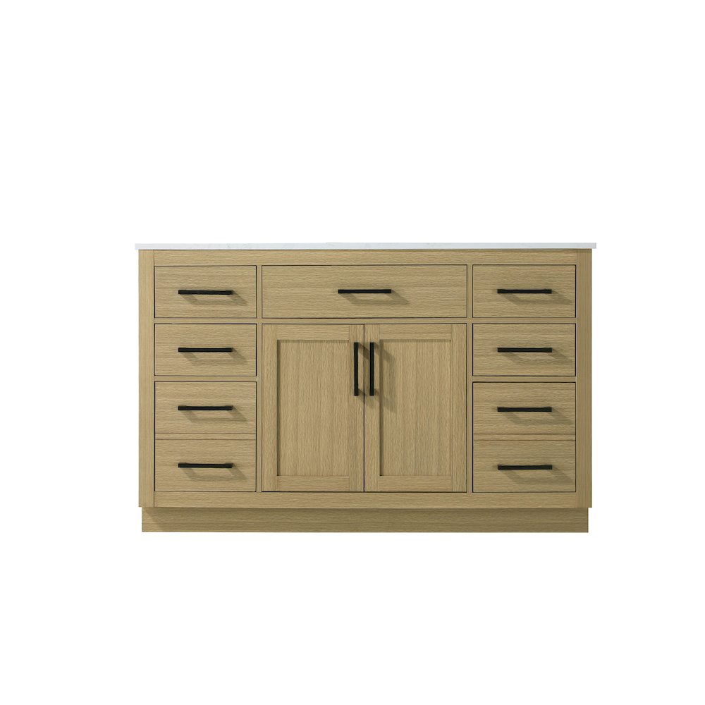 Alden 54 Inch Single Bathroom Vanity In Honey Brown