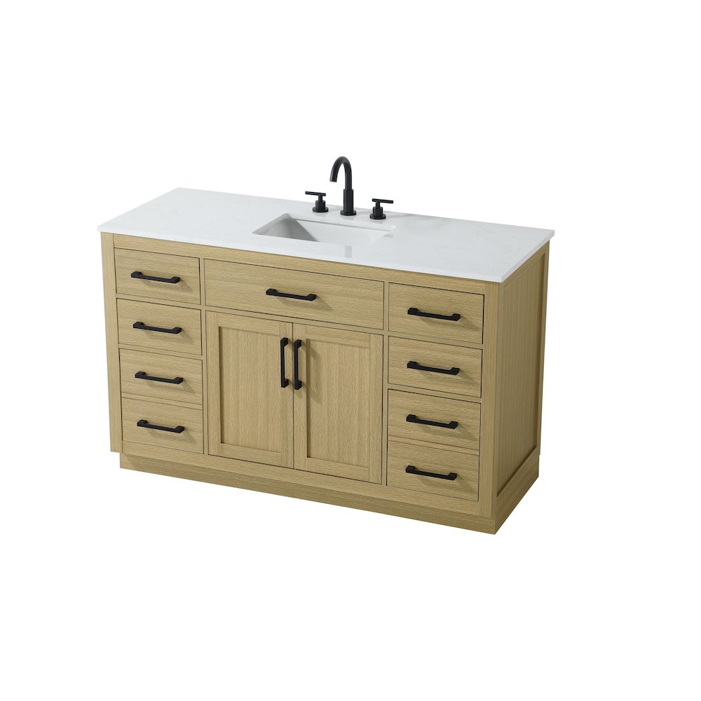 Alden 54 Inch Single Bathroom Vanity In Honey Brown
