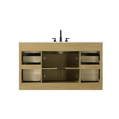 Alden 60 Inch Single Bathroom Vanity In Honey Brown
