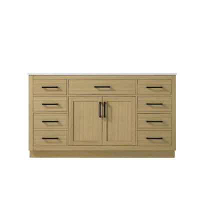 Alden 60 Inch Single Bathroom Vanity In Honey Brown