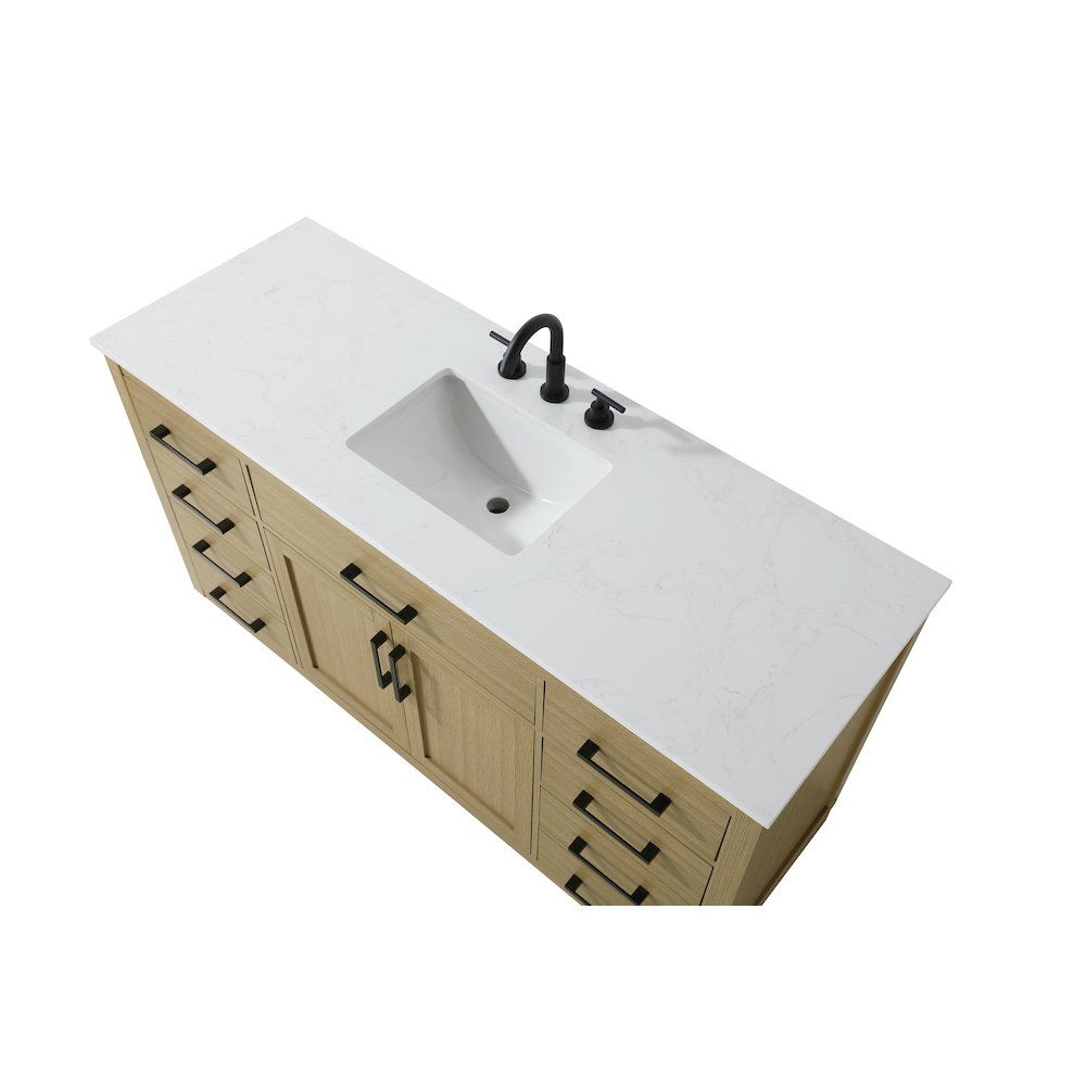 Alden 60 Inch Single Bathroom Vanity In Honey Brown