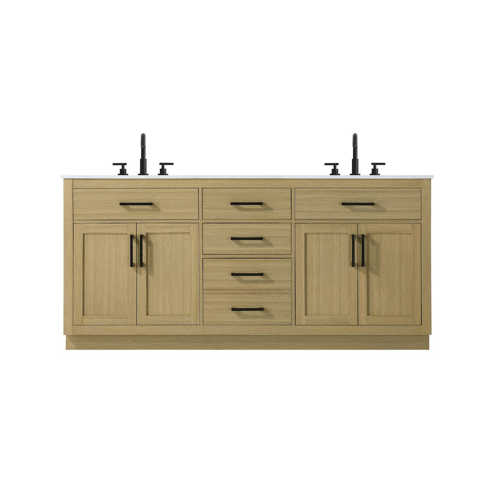 Alden 72 Inch Double Bathroom Vanity In Honey Brown