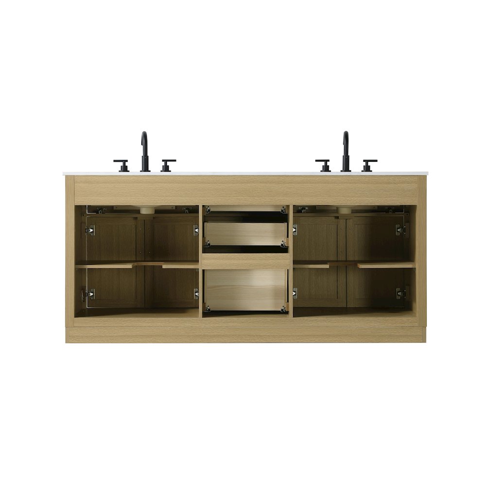 Alden 72 Inch Double Bathroom Vanity In Honey Brown