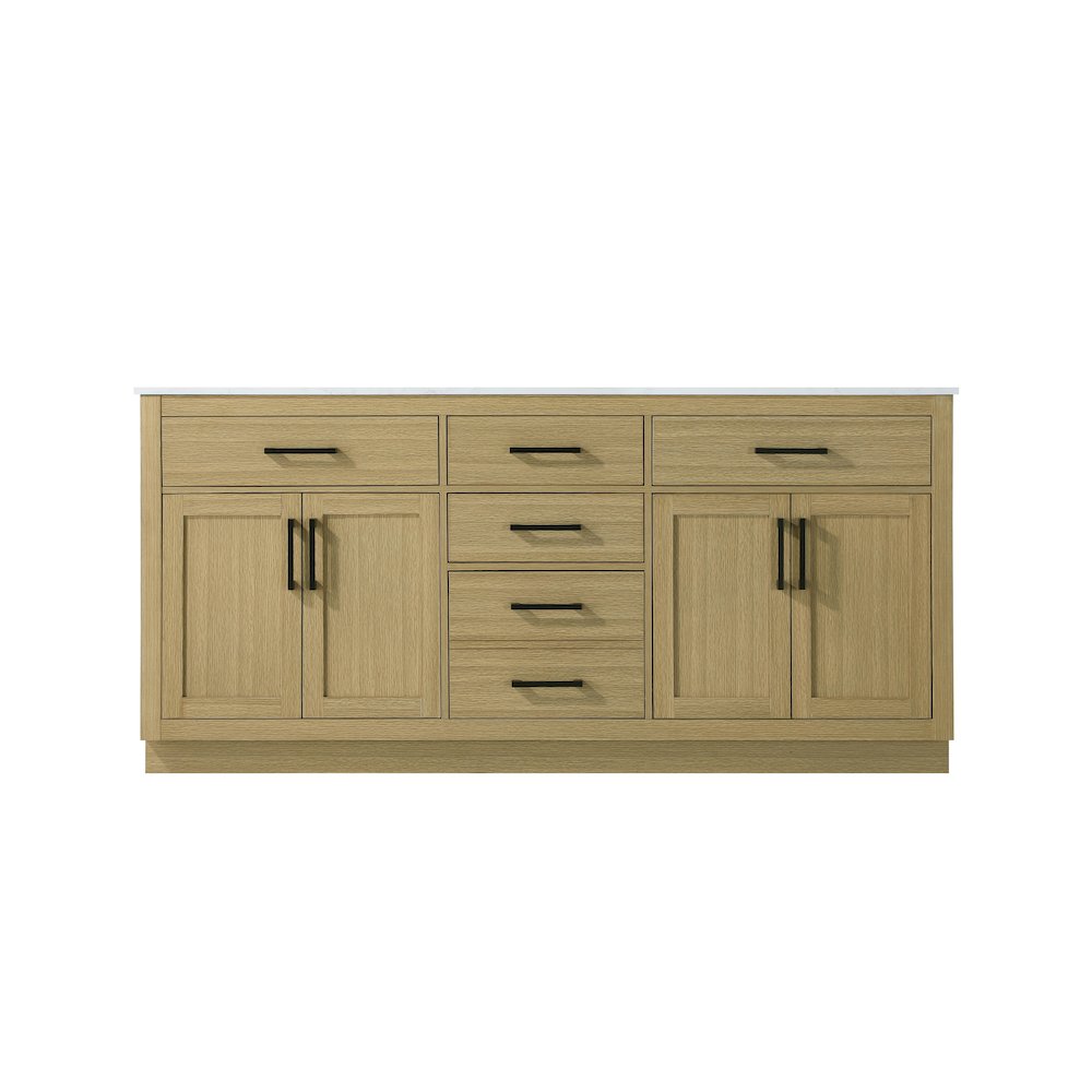 Alden 72 Inch Double Bathroom Vanity In Honey Brown