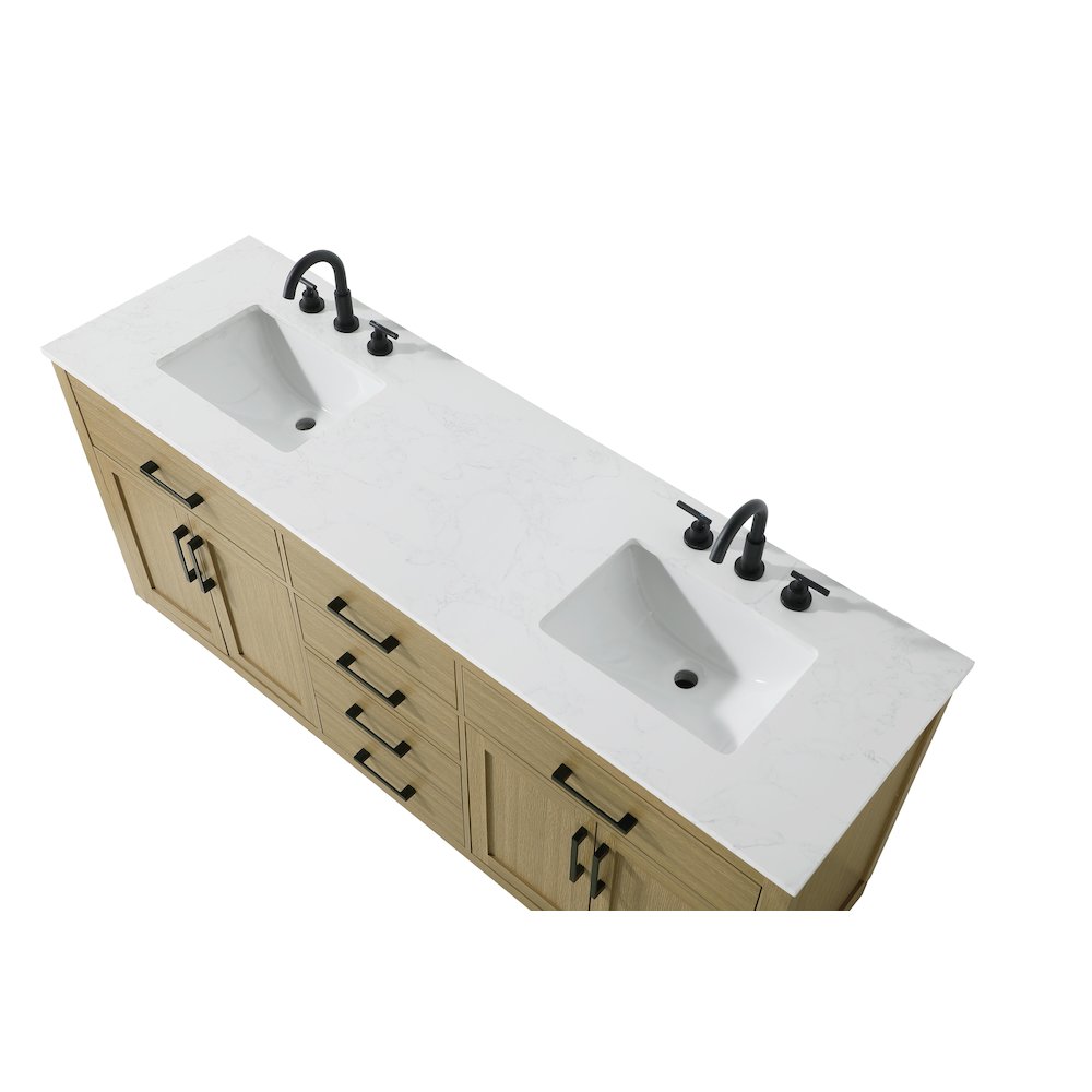 Alden 72 Inch Double Bathroom Vanity In Honey Brown