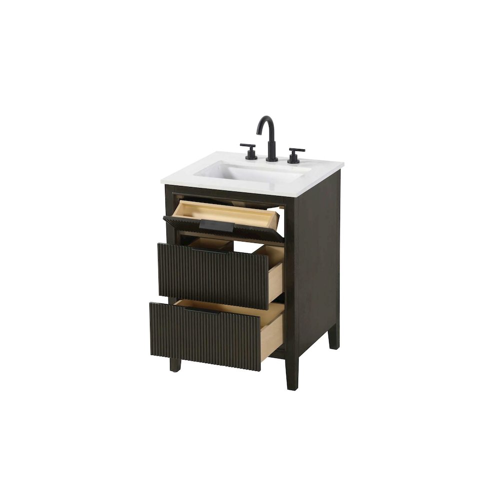 24 inch Single Bathroom Vanity in Chocolate Oak