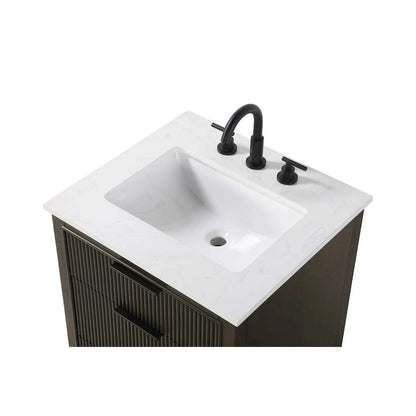 24 inch Single Bathroom Vanity in Chocolate Oak