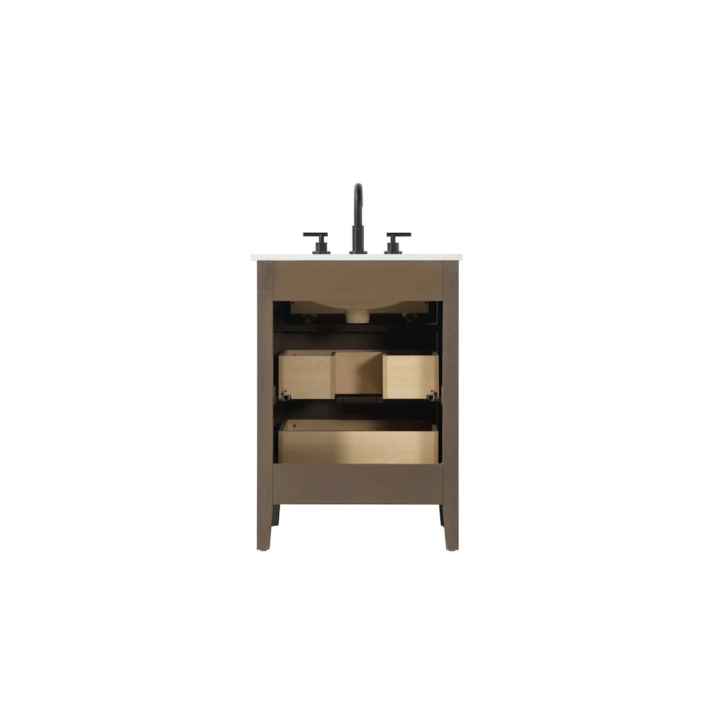 24 inch Single Bathroom Vanity in Chocolate Oak
