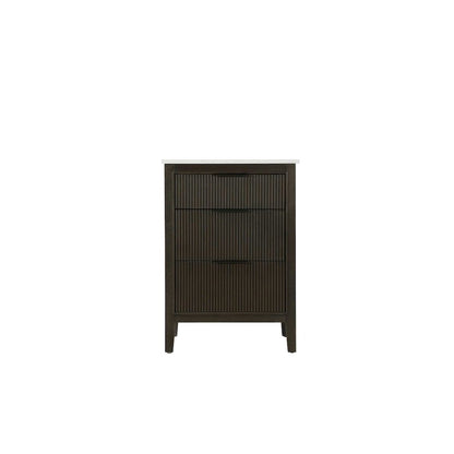 24 inch Single Bathroom Vanity in Chocolate Oak