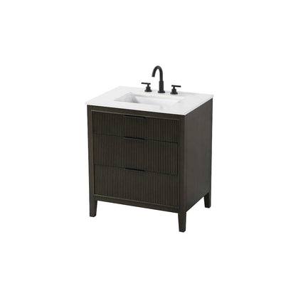 30 inch Single Bathroom Vanity in Chocolate Oak