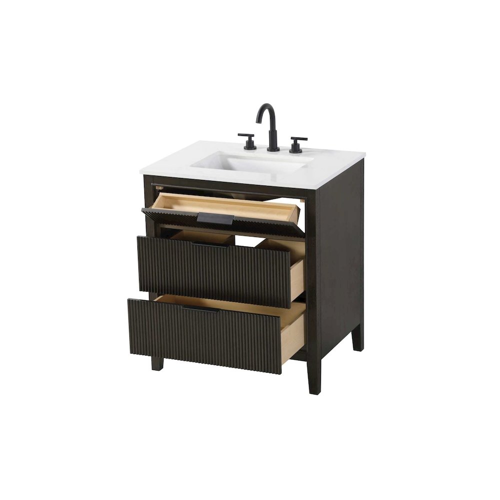 30 inch Single Bathroom Vanity in Chocolate Oak