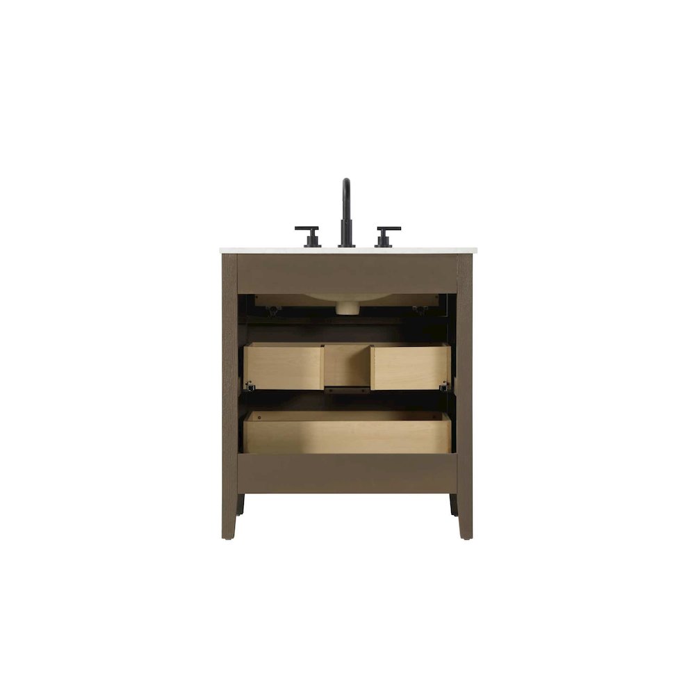 30 inch Single Bathroom Vanity in Chocolate Oak