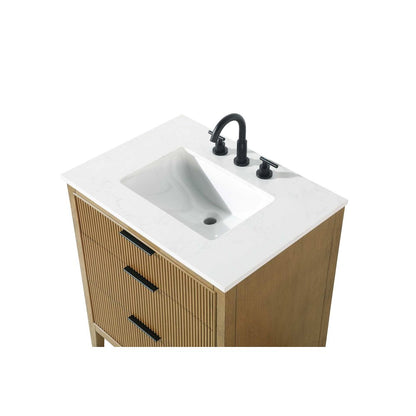 30 inch Single Bathroom Vanity in Honey Teak