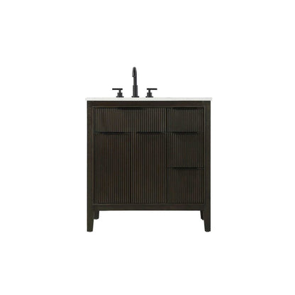32 inch Single Bathroom Vanity in Chocolate Oak