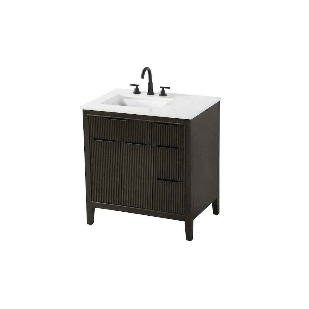 32 inch Single Bathroom Vanity in Chocolate Oak