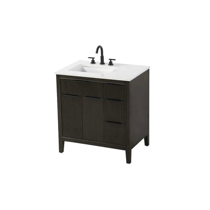 32 inch Single Bathroom Vanity in Chocolate Oak