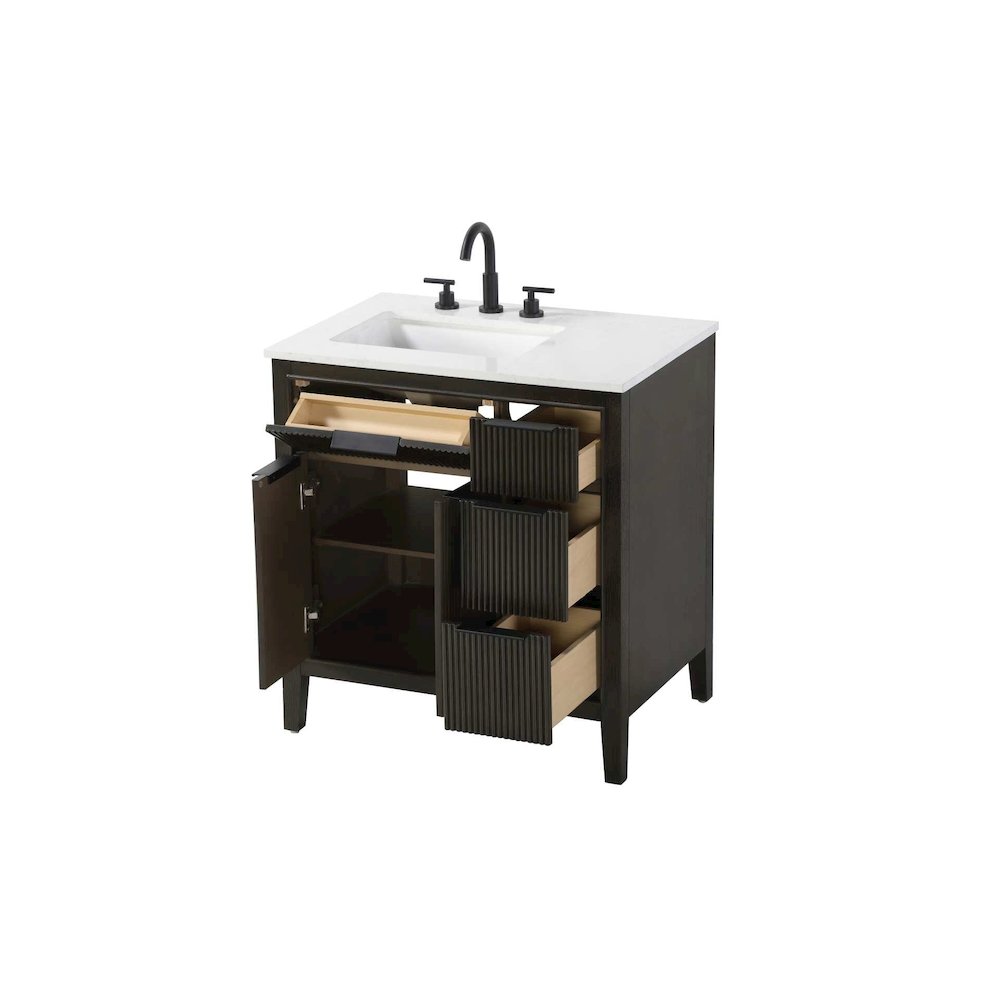 32 inch Single Bathroom Vanity in Chocolate Oak