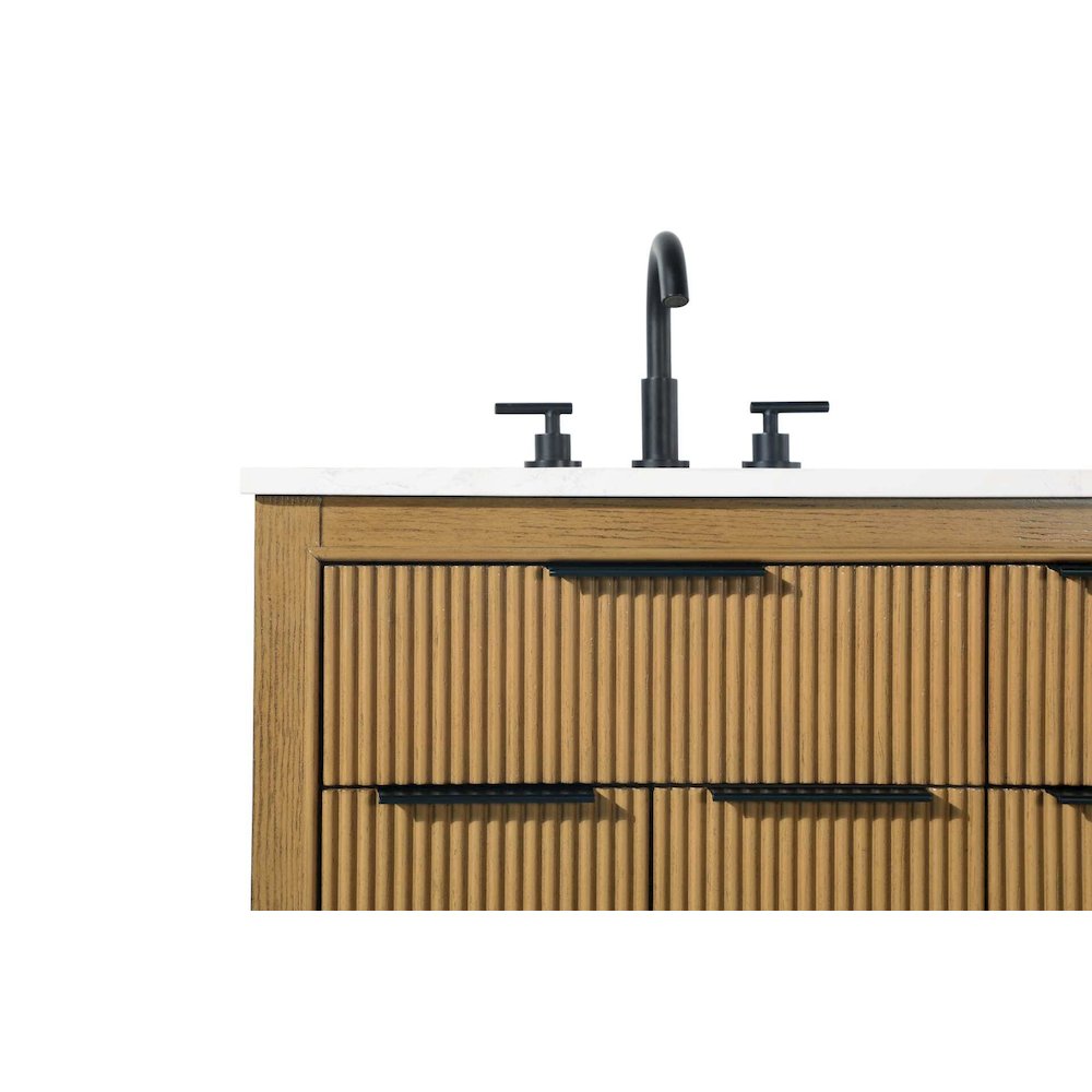 32 inch Single Bathroom Vanity in Honey Teak