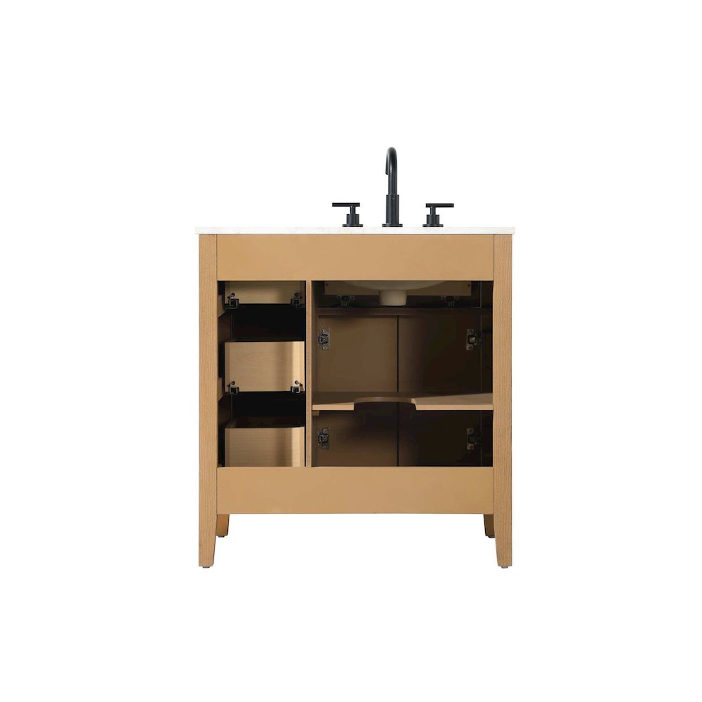 32 inch Single Bathroom Vanity in Honey Teak
