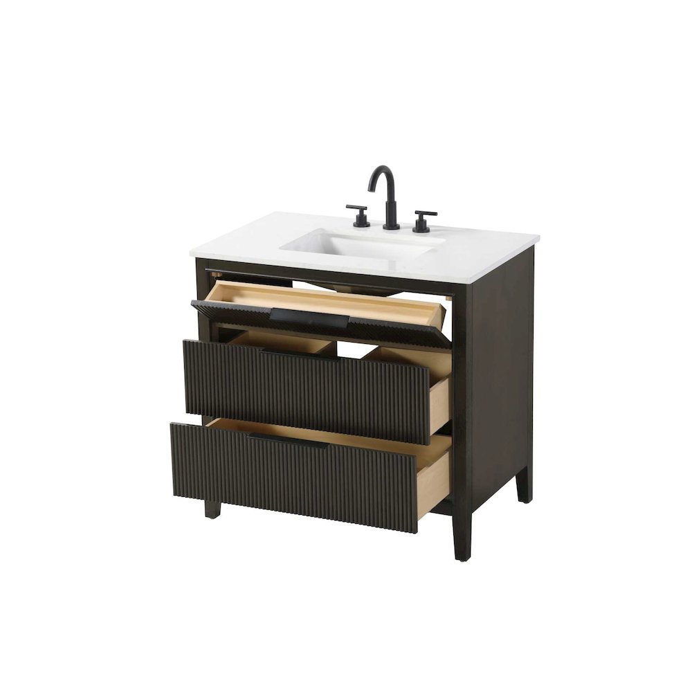 36 inch Single Bathroom Vanity in Chocolate Oak