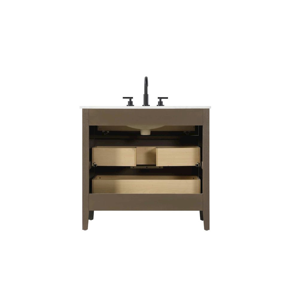 36 inch Single Bathroom Vanity in Chocolate Oak