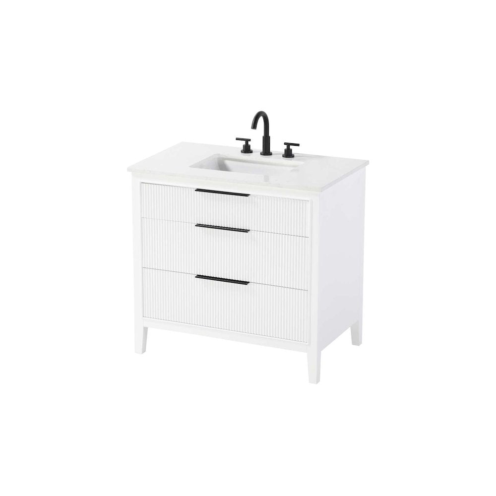 36 inch Single Bathroom Vanity in White