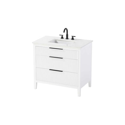 36 inch Single Bathroom Vanity in White