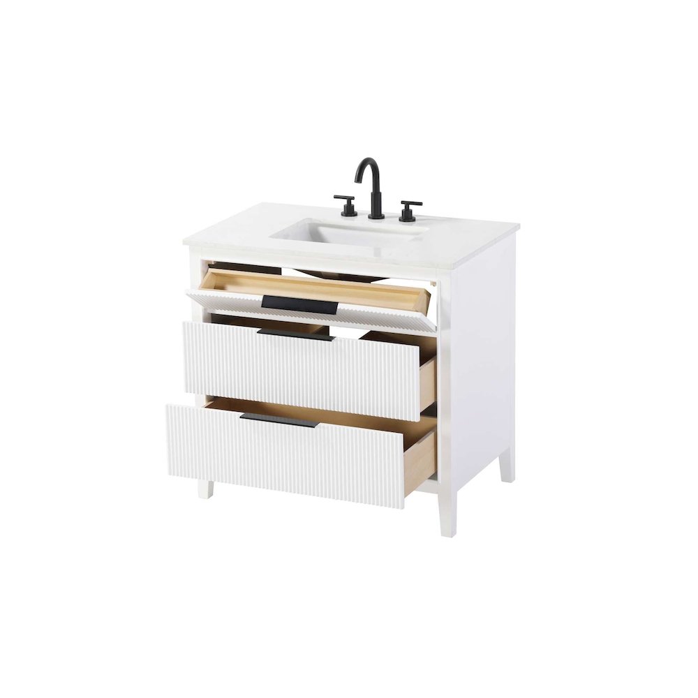 36 inch Single Bathroom Vanity in White