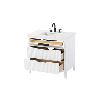 36 inch Single Bathroom Vanity in White