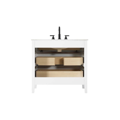 36 inch Single Bathroom Vanity in White