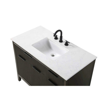 42 inch Single Bathroom Vanity in Chocolate Oak