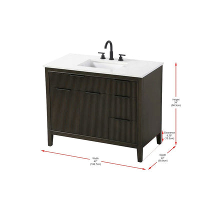42 inch Single Bathroom Vanity in Chocolate Oak
