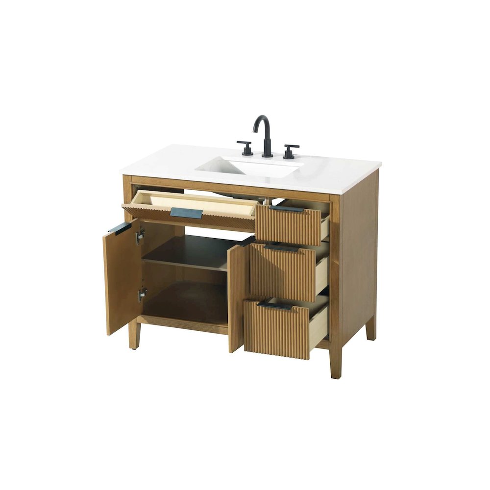 42 inch Single Bathroom Vanity in Honey Teak