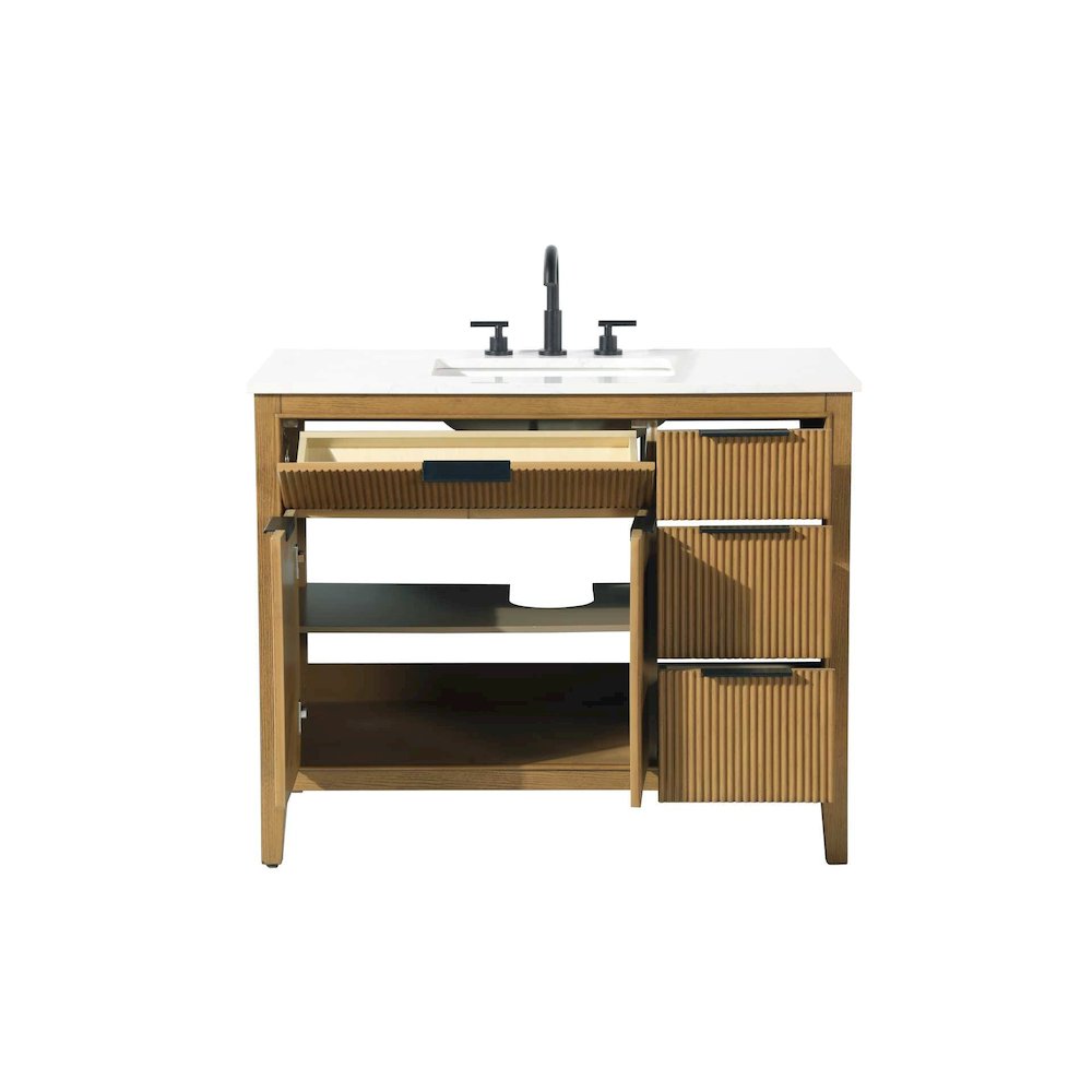 42 inch Single Bathroom Vanity in Honey Teak