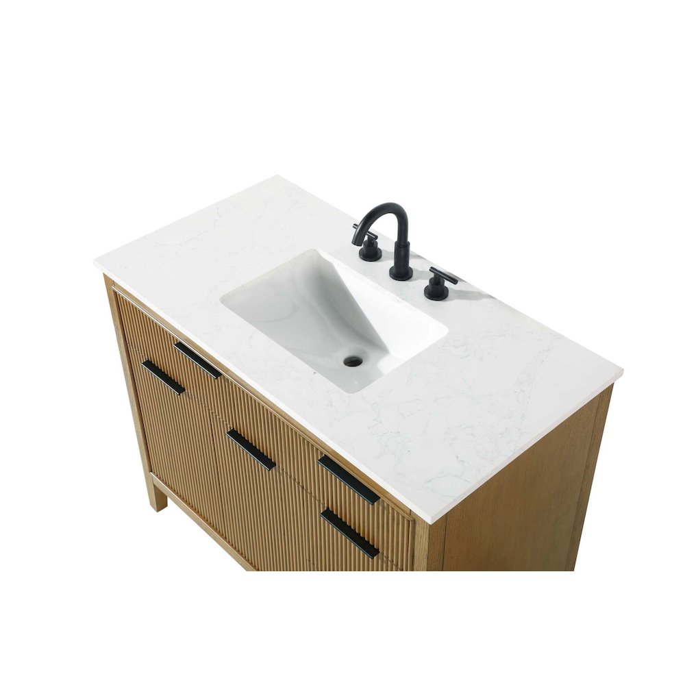 42 inch Single Bathroom Vanity in Honey Teak