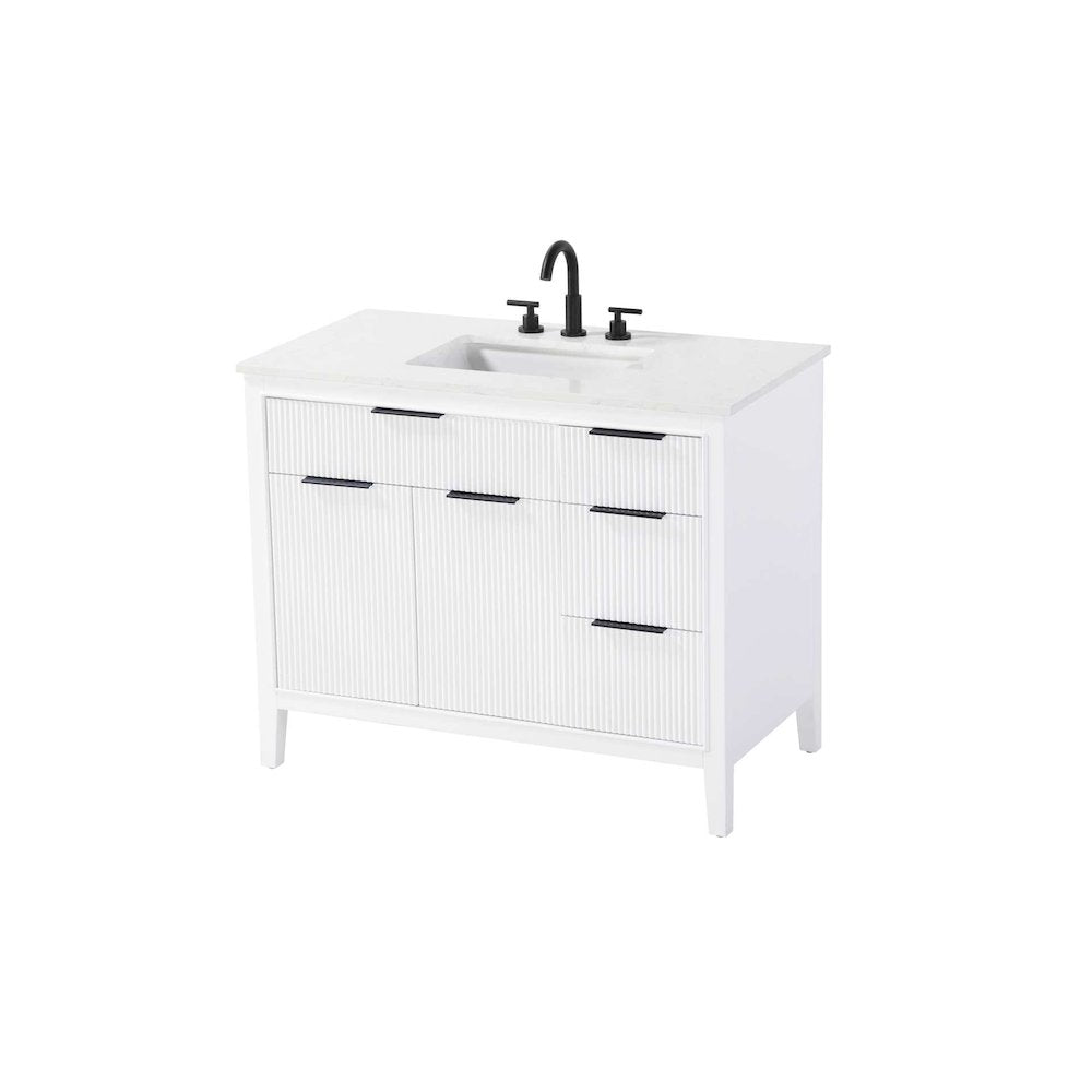 42 inch Single Bathroom Vanity in White