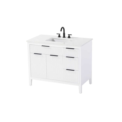 42 inch Single Bathroom Vanity in White