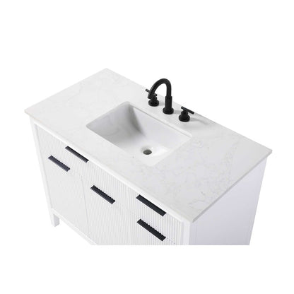 42 inch Single Bathroom Vanity in White
