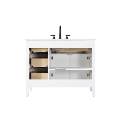 42 inch Single Bathroom Vanity in White