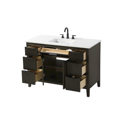 48 inch Single Bathroom Vanity in Chocolate Oak