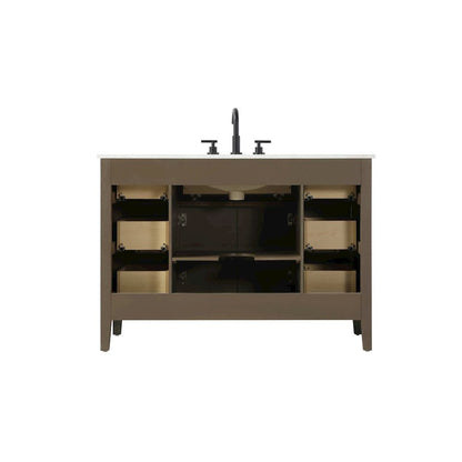 48 inch Single Bathroom Vanity in Chocolate Oak