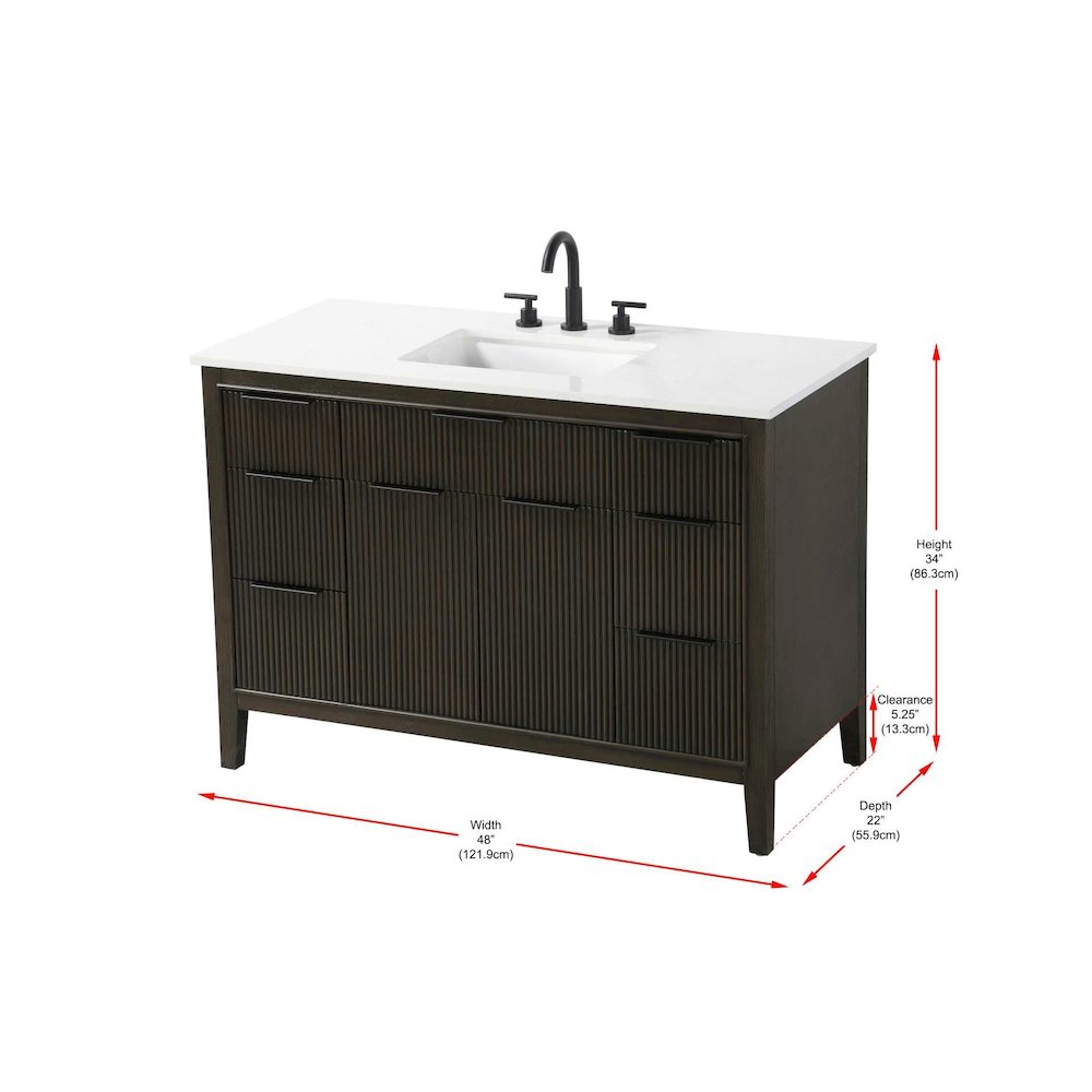48 inch Single Bathroom Vanity in Chocolate Oak
