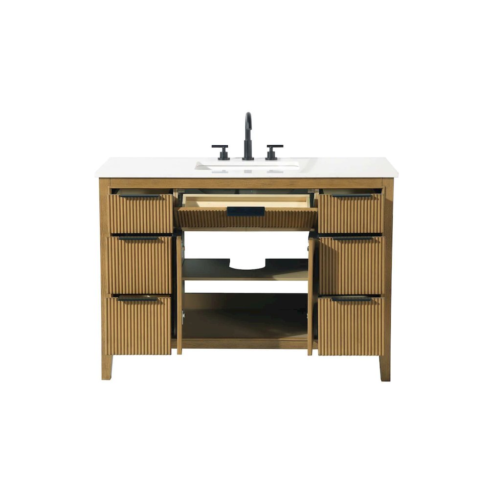 48 inch Single Bathroom Vanity in Honey Teak