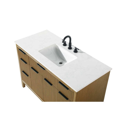 48 inch Single Bathroom Vanity in Honey Teak