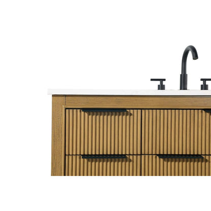 48 inch Single Bathroom Vanity in Honey Teak