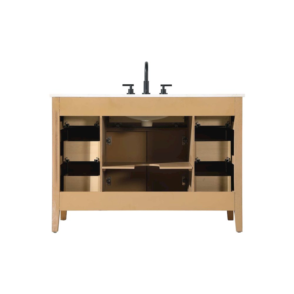 48 inch Single Bathroom Vanity in Honey Teak